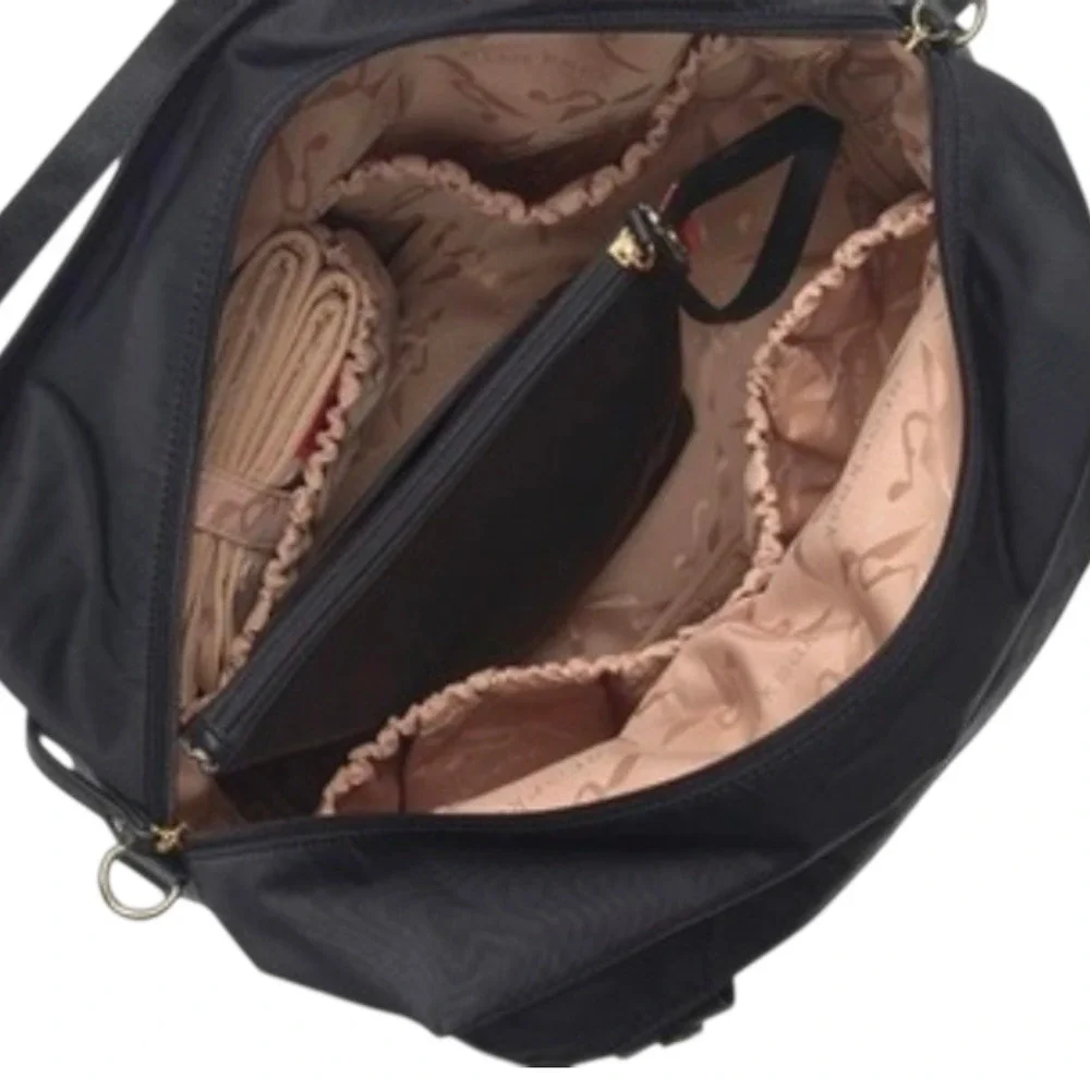 Storksak Alexa Black Nylon Diaper Bag Tote Insulated Bottle Bag Changing Pad 1M